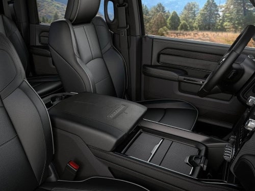 2024 RAM 2500 interior view of front seating area including center console