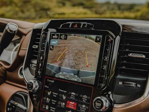 2023 RAM 3500 close up view of touchscreen display