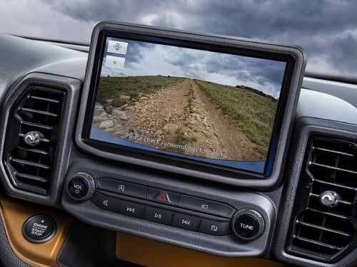 2024 Ford Bronco Sport close up view of touchscreen display showing rear camera view
