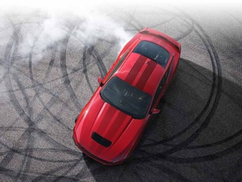 2024 Ford Mustang aerial view of mustang drifting