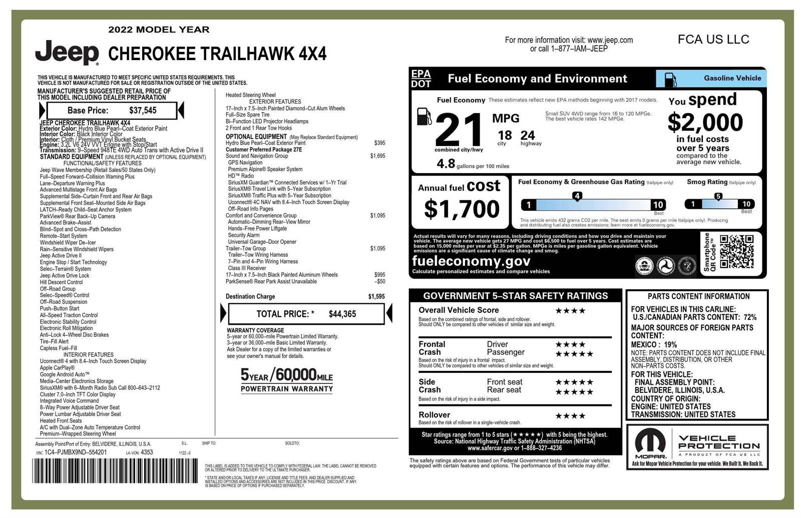 2022 Jeep Cherokee Trailhawk