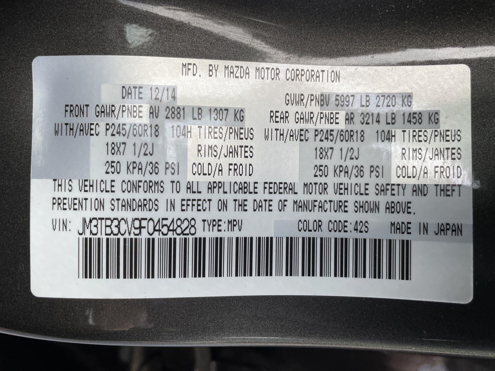 2015 Mazda Mazda CX-9 Touring
