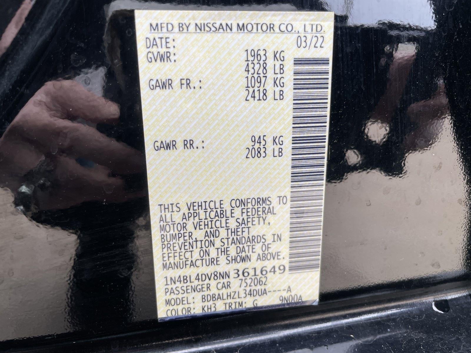 2022 Nissan Altima 2.5 SV