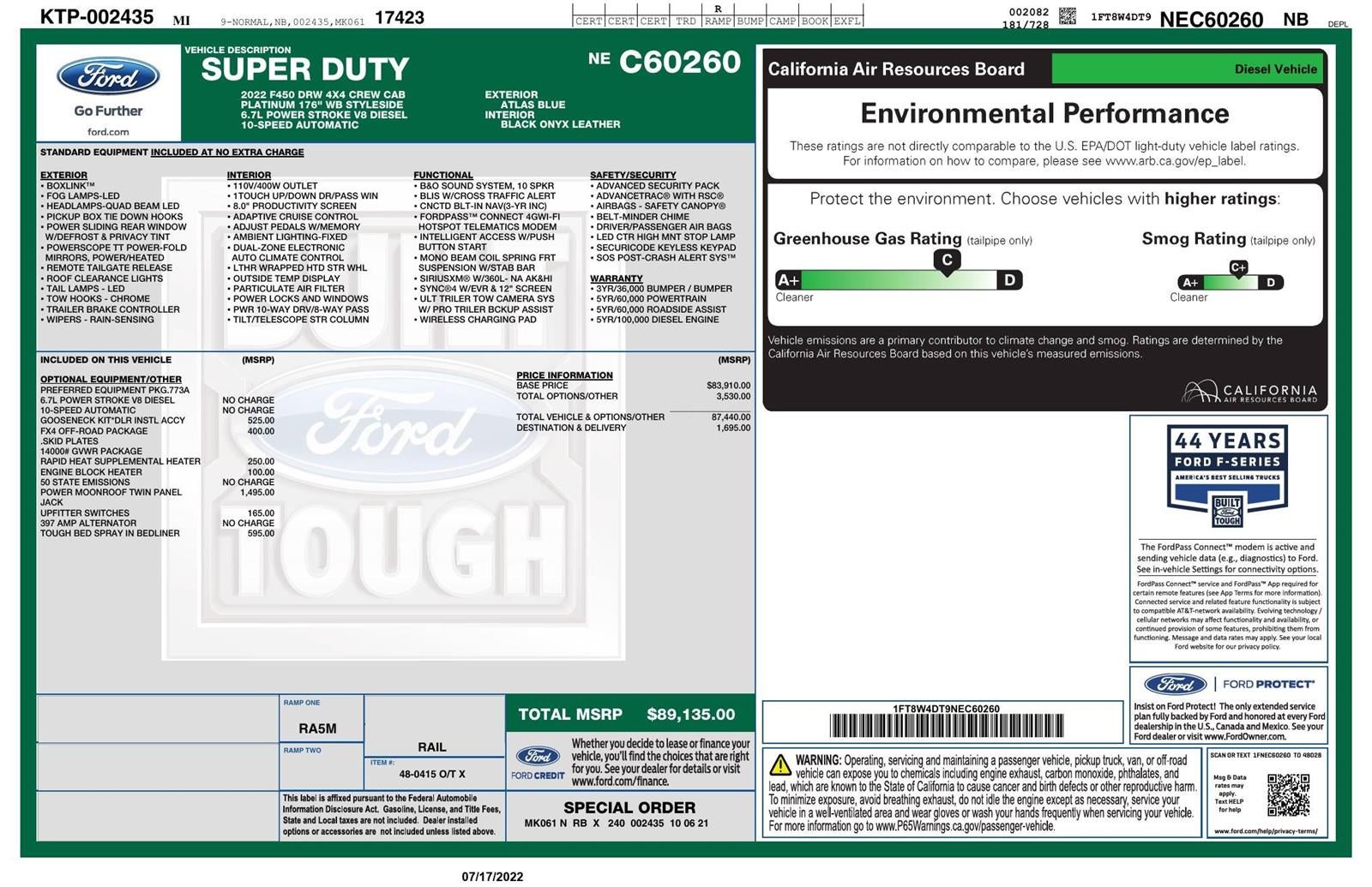 2022 Ford Super Duty F-450 DRW Platinum