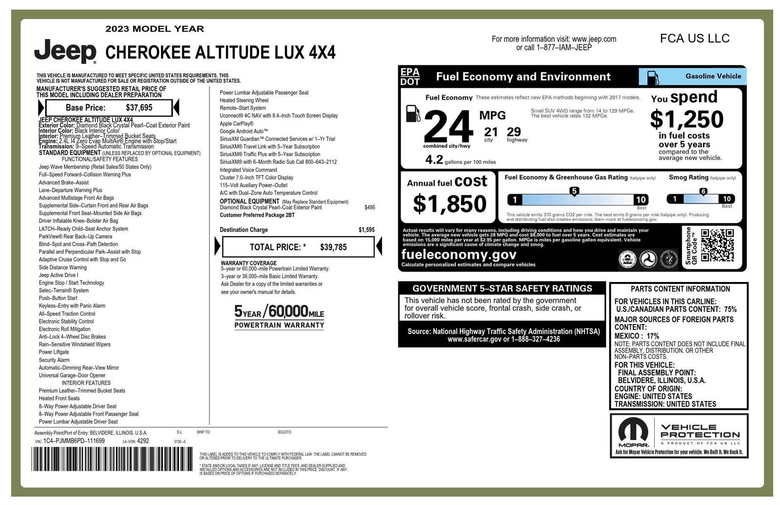 2023 Jeep Cherokee Altitude Lux