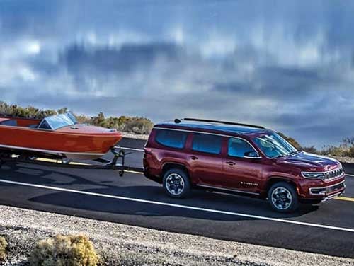 2023 Wagoneer towing a boat