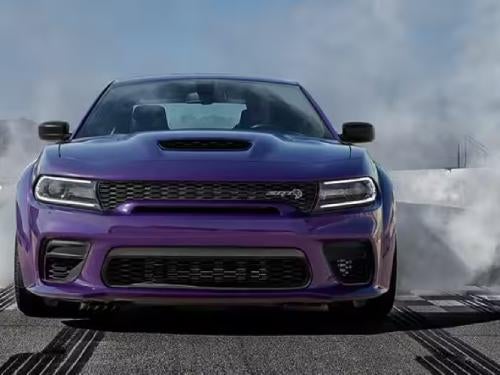 2023 Dodge Charger close up view of burnout