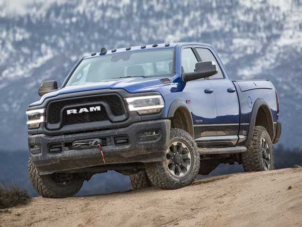 RAM 2500 in front of a mountain